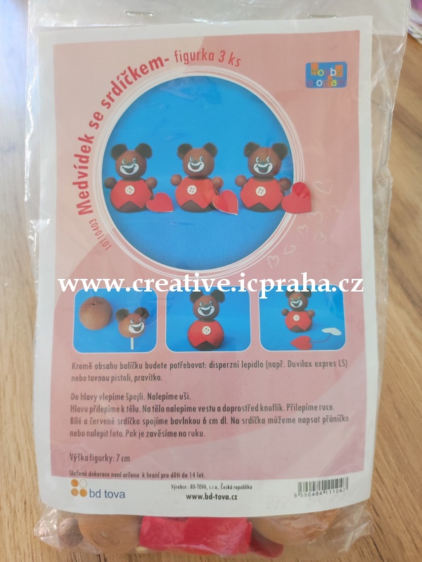 skládačka Medvídek se srdíčkem bal. 3ks 10110403